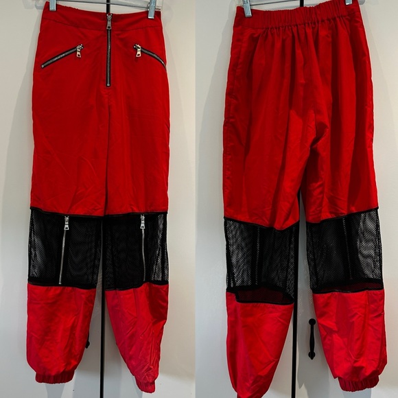 I AM GIA Gwen mesh insert nylon raver clubwear pants - Picture 2 of 3